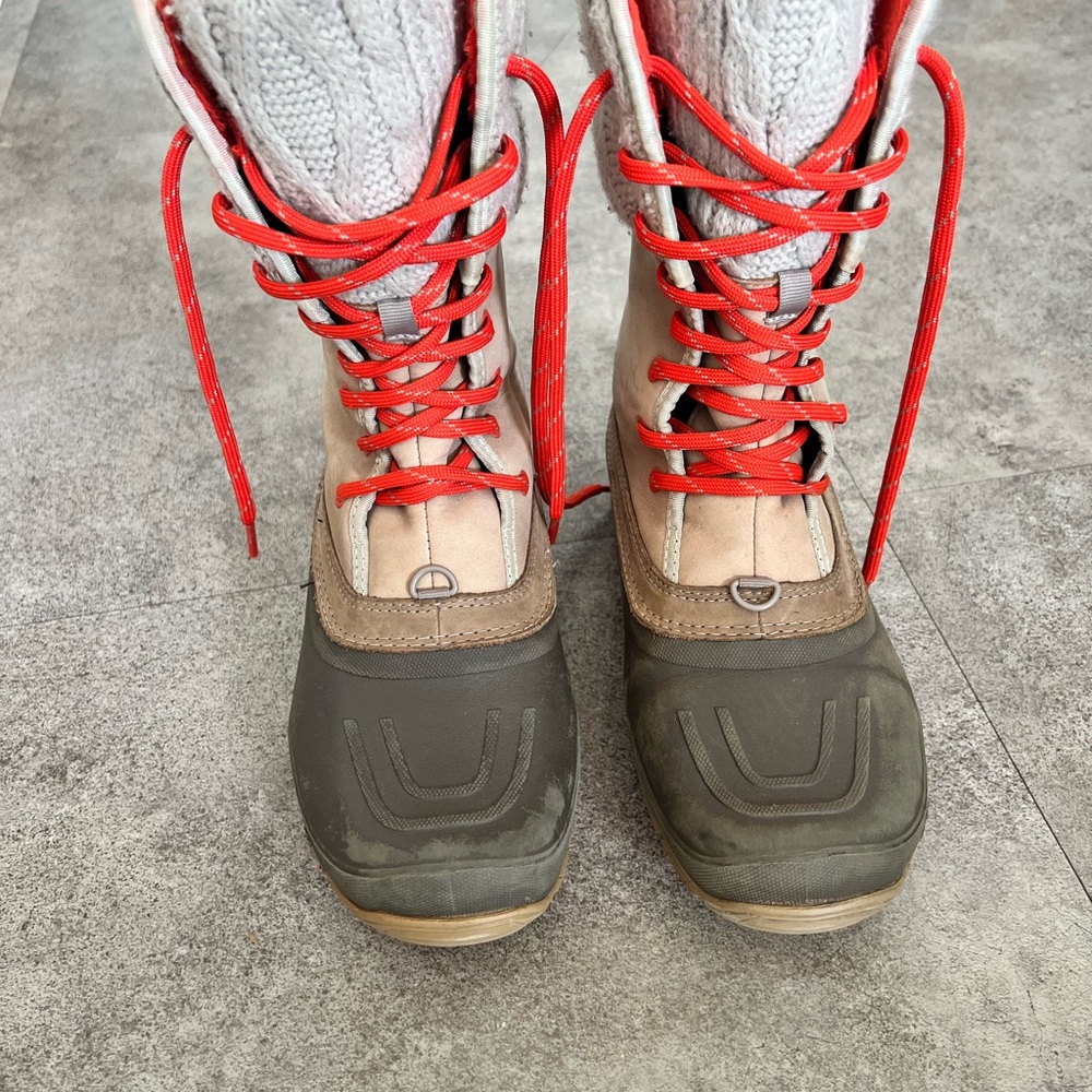 The North Face Women's Winter Boots with Red Laces
